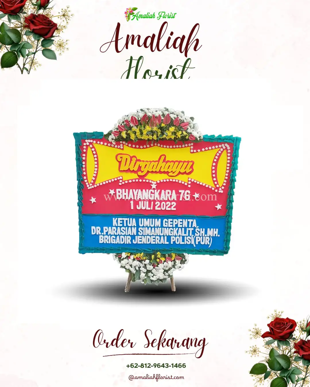 Papan Bunga HUT Ulang Tahun Pontianak Tenggara